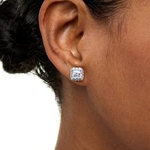 Radiance by Absolute™ Square Halo Convertible Stud Hoop Earrings