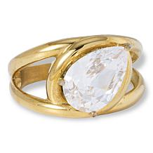 Radiance by Absolute™ Stainless Steel 3ct Pear-Cut CZ Ring