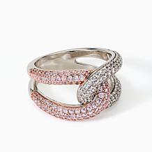 Radiance by Absolute™ Two-Tone Interlocking Pavé CZ Ring