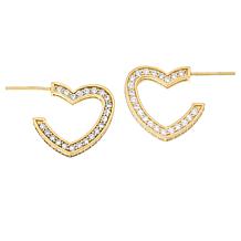 Radiance by Absolute™ x Katharine McPhee 1.70ctw Heart Hoop Earrings