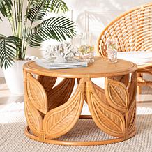 Raflesia Round Rattan Coffee Table, 29.5" W x 18.1" H