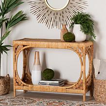 Ramona Bohemian Rattan Console Table 39.3" W x 15.8" D x 30" H