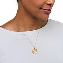 Rarities 1/4ctw Diamond Etched Circle Pendant with Chain