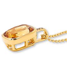 Rarities Cushion-Cut Gemstone Pendant with Diamond Accents & 16" Chain
