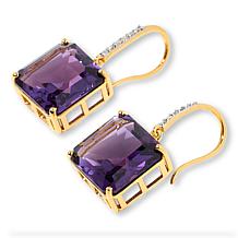 Rarities Diamond-Accented Cushion-Cut Gemstone Drop Earrings