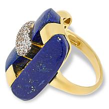 Rarities Gemstone and White Zircon Gold-Plated Ring