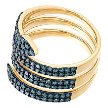 Rarities Gold-Plated 1ctw Pavé Diamond Wrap Ring