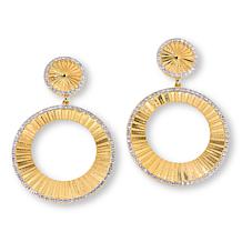 Rarities Gold-Plated 3/4ctw Diamond Goddess Glow Deco Drop Earrings