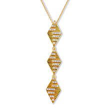 Rarities Gold-Plated 3/8ctw White Diamond Kite Drop Necklace
