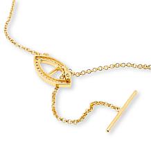 Rarities Gold-Plated Black or White Diamond Evil Eye Lariat Necklace