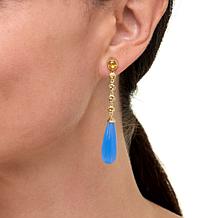 Rarities Gold-Plated Blue Chalcedony and Citrine Drop Earrings