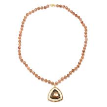 Rarities Gold-Plated Brown Moonstone and Smoky Quartz Necklace