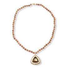 Rarities Gold-Plated Brown Moonstone and Smoky Quartz Necklace