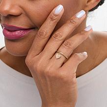 Rarities Gold-Plated Champagne Diamond Charm Band Ring