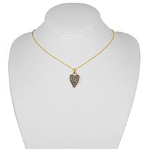 Rarities Gold-Plated Champagne Diamond Heart Pendant with Chain