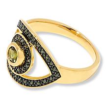 Rarities Gold-Plated Colored Gemstone and Diamond "Evil Eye" Ring