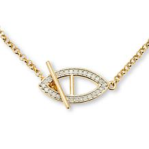 Rarities Gold-Plated Diamond Evil Eye Toggle Bracelet