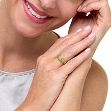 Rarities Gold-Plated Gemstone and 1/10cttw Diamond-Accented Band Ring