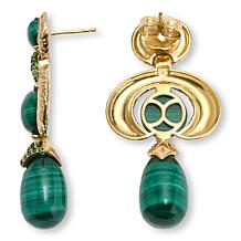 Rarities Gold-Plated Malachite and Tourmaline Statement Earrings