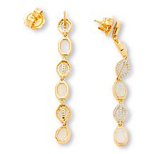 Rarities Gold-Plated Moonstone and White Zircon Drop Earrings