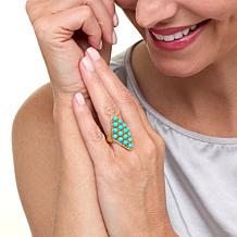 Rarities Gold-Plated Multi-Stone Sleeping Beauty Turquoise Shield Ring