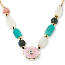 Rarities Gold-Plated Multigemstone Bead Cabochon Station Necklace