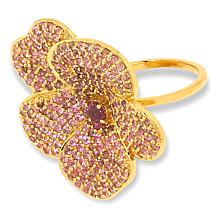 Rarities Gold-Plated Pink Tourmaline Flower Ring
