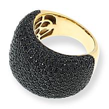 Rarities Gold-Plated Sterling Silver Black Spinel Wide-Band Ring