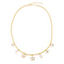 Rarities Gold-Plated White Zircon and Sapphire Charm Necklace