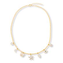 Rarities Gold-Plated White Zircon and Sapphire Charm Necklace