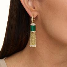 Rarities Malachite and Multigemstone Gold-Plated Tassel Earrings