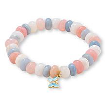 Rarities Multicolor Opal Bead Stretch Bracelet with Charm 