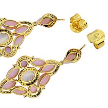 Rarities Pink Opal, White Opal and Champagne Diamond Earrings