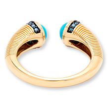 Rarities Sleeping Beauty Turquoise and Diamond Open-Top Ring