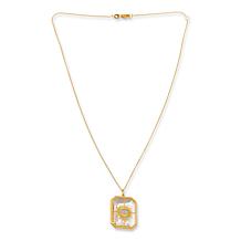 Rarities White Diamond "Evil Eye" and Clear Quartz Pendant with Chain