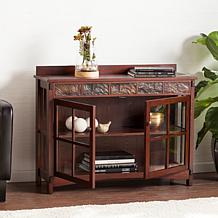 Raylyn Mission Faux Slate Sideboard and Display Curio