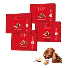 RED Chocolate 4-pack Diamond Truffles with Hazelnut Filling Ships 11/3