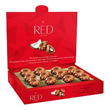 RED Chocolate 4-pk Diamond Truffles with Coconut Filling AS