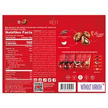 RED Chocolate 4-pk Diamond Truffles with Coconut Filling AS