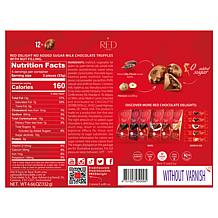 RED Chocolate 4-pk Diamond Truffles with Hazelnut Filling AS