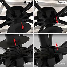 Reflection 9' OneClick Gen2 Black & White Patio Market Umbrella