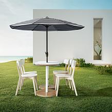 Reflection 9' OneClick Gen2 Black & White Patio Market Umbrella