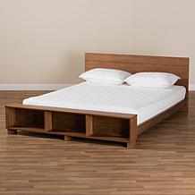 Regina Queen Size Platform Storage Bed with Built-In Shelves