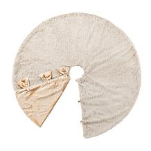 Reversible Christmas Tree Skirt 48"D with Faux Fox Fur