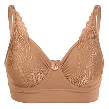 Rhonda Shear 2-pack Butterknit No Wire Underwire Bra with Lace