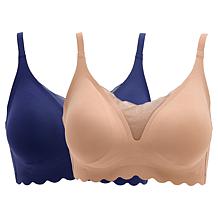 Rhonda Shear 2-pack Molded Cup Bra with Cross Back Mesh Detail | HSN
