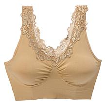 Rhonda Shear 2-pack Seamless Bra with Lace Inset