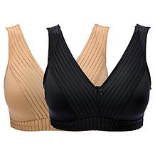 トップス BACK CROSS/CARDI Rhonda Shear 2-pack Molded Cup Bra with Cross Back Mesh