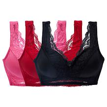 Rhonda Shear 2-pack Molded Cup Bra with Lace Overlay | HSN