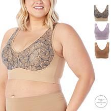 Rhonda Shear 3-pack Mesh Front Leisure Bra